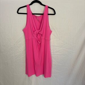 Aerie Twist Front Vibrant Pink Ribbed Mini Dress Sz XXL
